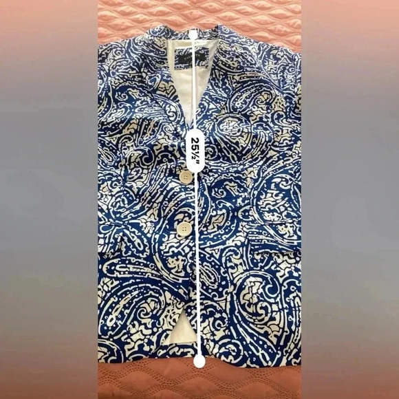 TALBOTS Navy Blue and White Blazer Like New - Picture 16 of 16